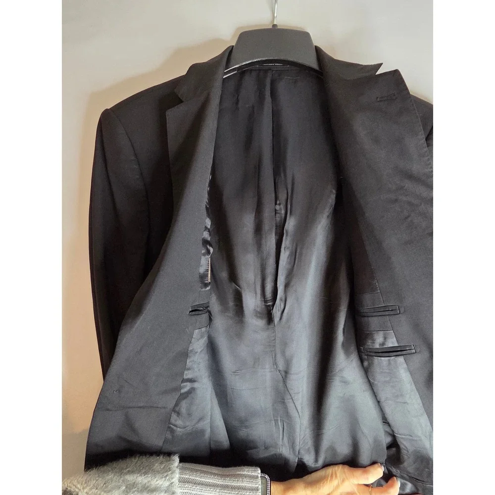 Louis Vuitton Uniforms Men's Suit Jacket Wool Stretch‎ Black Blazer Sport 52 Reg